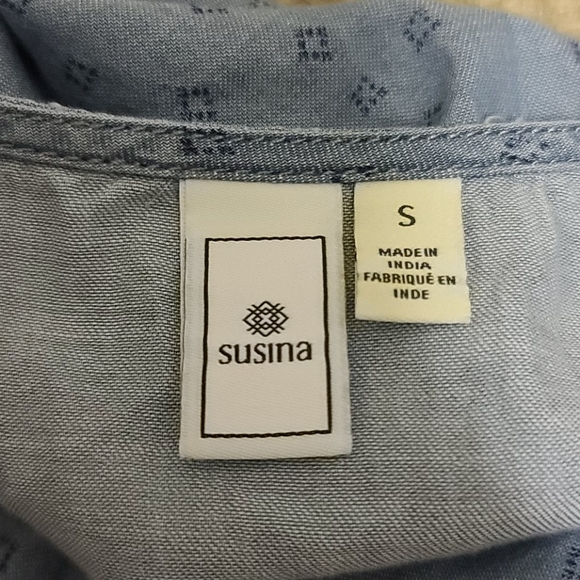 NWOT Susina Chambray 3/4 Sleeve Romper - Picture 4 of 4